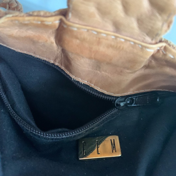 CEM 1990's vintage woven natural leather crossbody/shoulder bucket bag - Picture 7 of 7